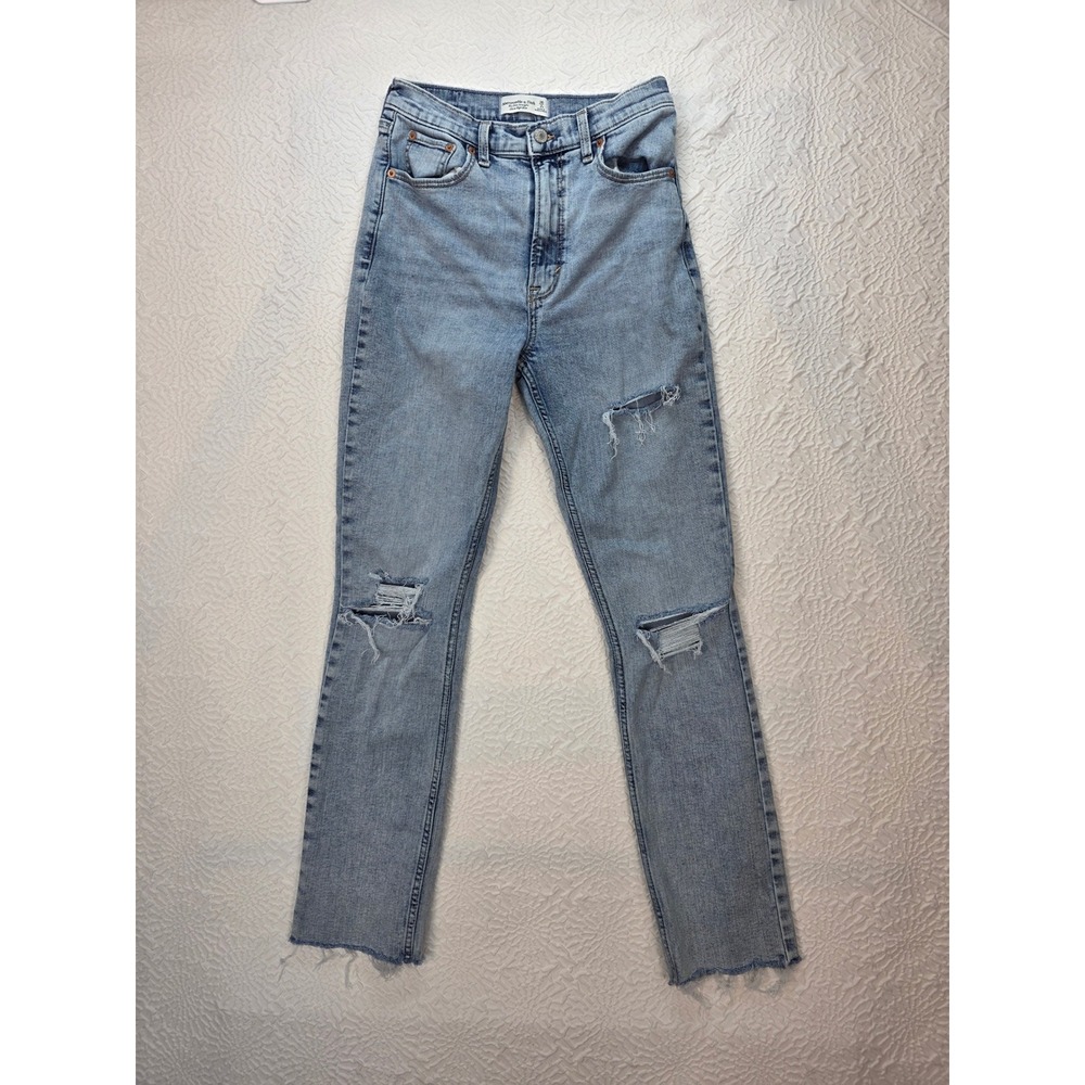 Abercrombie & Fitch Jeans Women 26 Light Blue Good Slim Straight Ultra High Rise